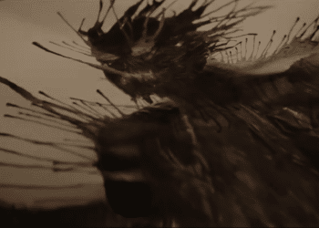 Un disegno del mostro del film di Netflix Sette minuti dopo la mezzanotte.