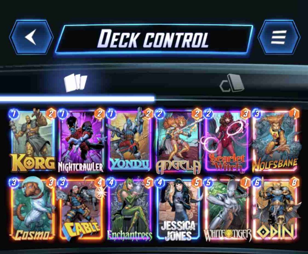 Deck Control per Marvel Snap