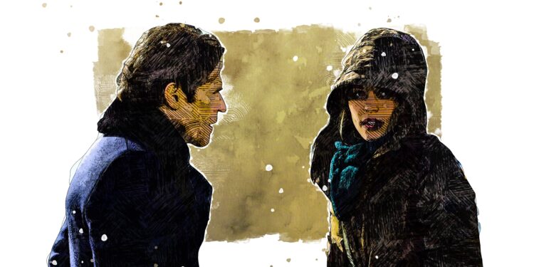 Disegno di una scena del film "L'uomo più ricercato".